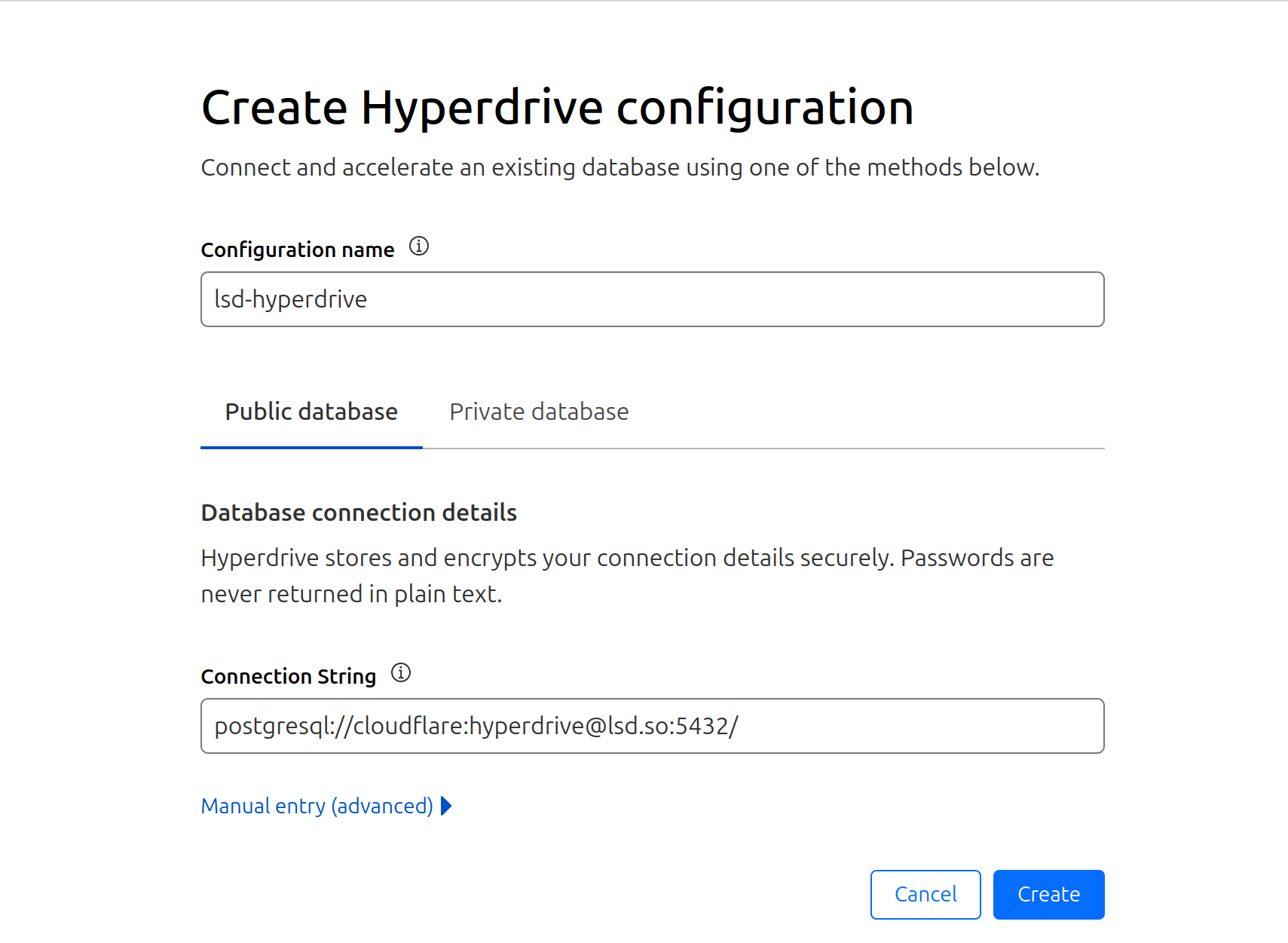 Cloudflare Hyperdrive configuration